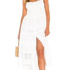 ASTR Dita dress in white White Strapless Button-Front Maxi Dress